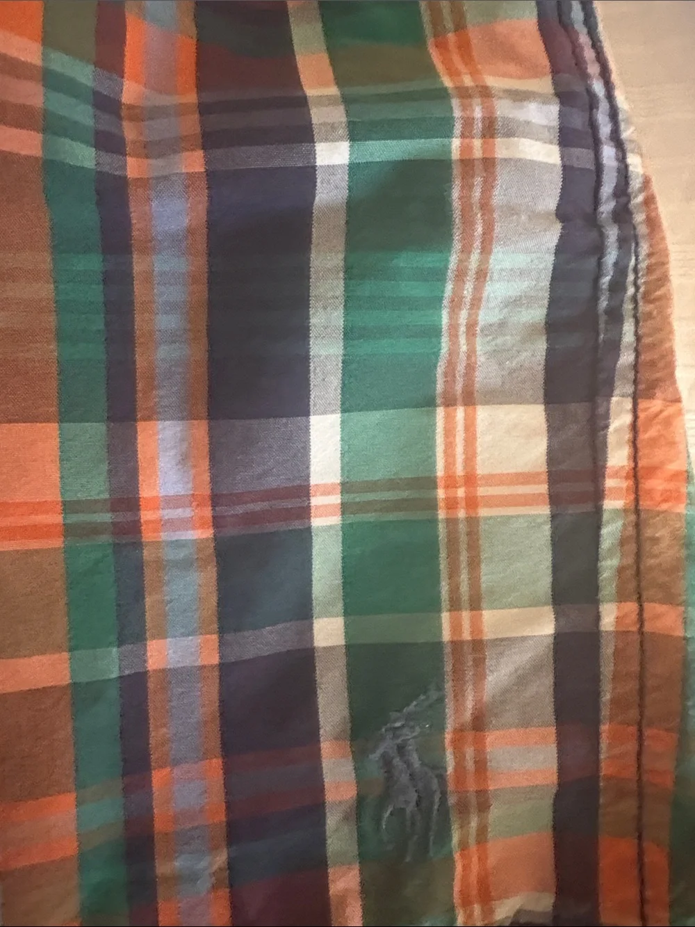 Polo by Ralph Lauren Kids Plaid Drawstring Shorts - Green Navy Orange